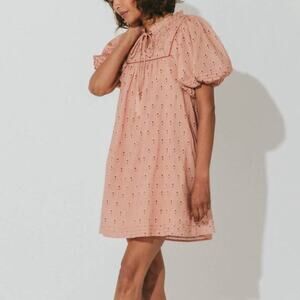 Cleobella Sybil Mini Dress Petal Blush Pink Babydoll Tassel Cottage Core Medium